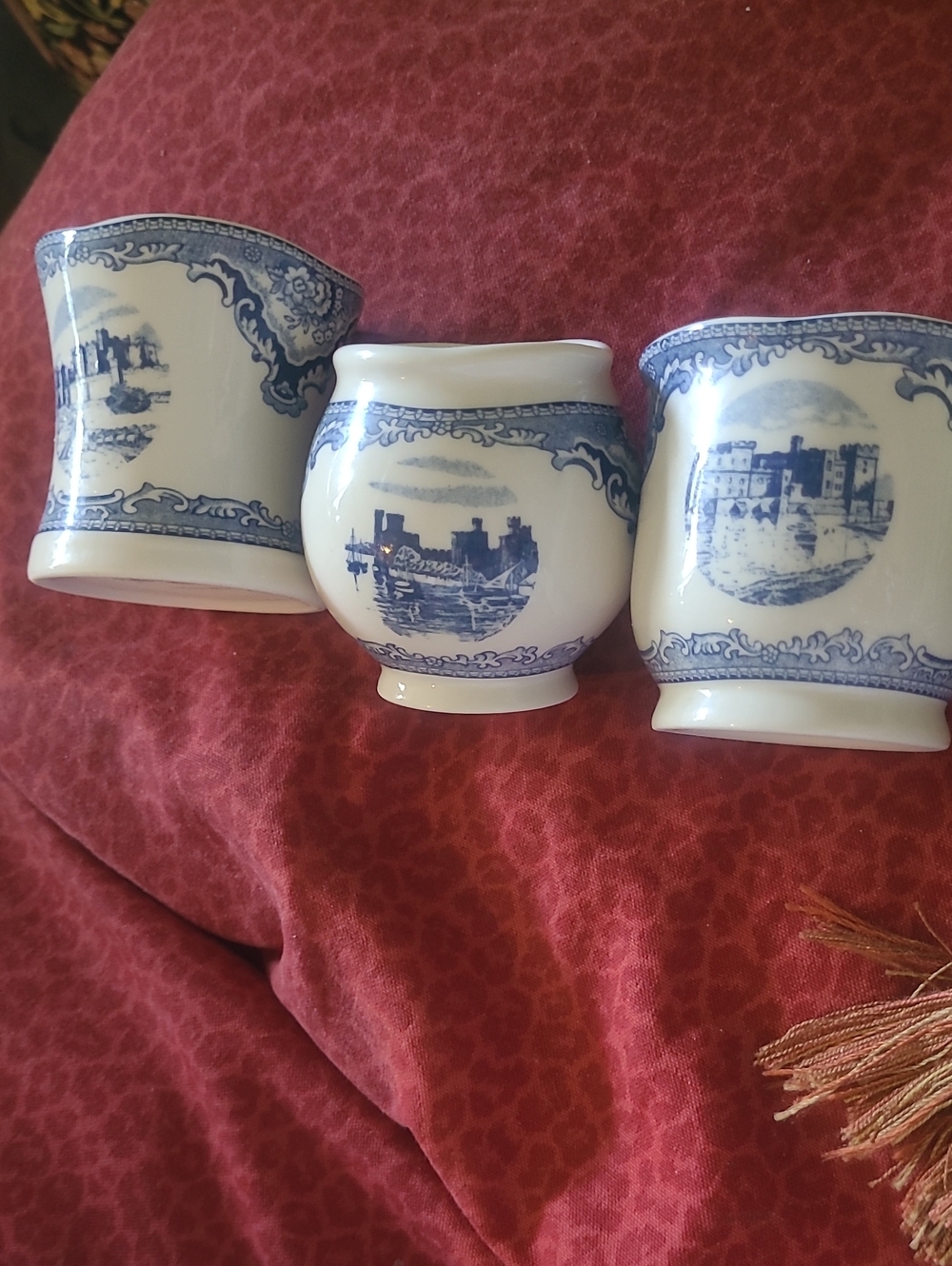 Johnson Brothers Three Candle Or Votive Holders OLD CASTLES SET OF 3.